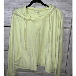 Free People Movement Lime Green Terry Cropped Sweatshirt - S